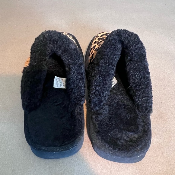 Ariat Cheetah Print Leather Faux Fur Lined Square Toe Slippers Women’s US 7 - Picture 3 of 7